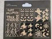 Halloween Party Decor Craft Glow In Dark Stickers Spooky Ghost Pumpkin Skeleton