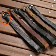 For FUJJI Leica Canon Nikon SonyHandmade Genuine Leather Camera Wrist StrapBLACK