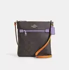 NWT COACH CL671 Mini Rowan File Bag In Colorblock Signature Canvas & Leather