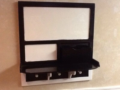 Handmade Message Board An Coat Rack Wall Mounted Many Uses Black and white