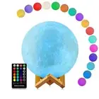 Moon Lamp, Moon Light Lamps with Time Setting and Stand 3D Printing LED 16 Co...