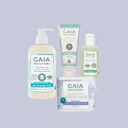 GAIA Natural Baby Baby Massage Oil 125 ml + GAIA Natural Baby Organic Cotton Cleansing Pads 40 Pack + GAIA Natural Baby Hair and Body Wash 500ml