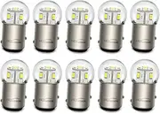 Ruiandsion 1157 LED Bulb 6V White BAY15D 2057 2357 7528 3014 12SMD LED Chipsets LED Backup Reverse Brake Tail Lights (Pack of 10)