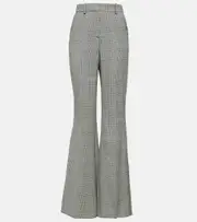 [Balmain] Balmain Checked wool flared pants UK 12 grey