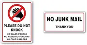 Please Do Not Knock & No Junk Mail Stickers (Standard) 100mm Quality Waterproof Vinyl
