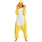 Adults' Animal Nightwear Onesie Pajamas Onesie Costume Carnival Costume Duck Animal Onesie Pajamas Kigurumi Pajamas Pajamas Funny Costume For Men and Women Car