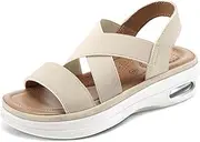 [mysoft] Women's Comfortable Walking Sandals Air Cushion Sport Slingback Elastic Band Platform Shoes
