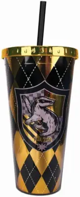 Spoontiques Harry Potter Hufflepuff Crest Foil Cup w/Straw