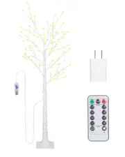 Fresh Fab Finds Lighted Artificial White Birch Twig Tree
