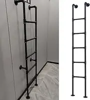 Metal Loft Ladder for Bunk Bed，Non Slip Egress Ladder Basement Black Wrought Iron Heavy Duty Tall Bed Climb Step Ladder，Universal Space-Saving Attic Bunk Bed Ladder(100cm/39in)