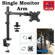 Monitor Arm Single Stand Heavy Duty Desk Mount Gas Spring Dual LED Screen Holder
