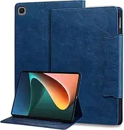 [Rosbtib] Case for Samsung Galaxy Tab S6 Lite 10.4 2024/2022/2020, PU Leather Protective Case with Stand Function, Card Slot, Magnetic Clip with Cat Ear Graphic, Galaxy Tab S6 Lite, Blue