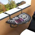 Hanging Balcony Deck Table Foldable Ceramic Tabletop Mosaic Stylish Furniture