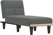 Chaise Longue Dark Grey Fabric – Modern Lounge Chair for Living Room, Bedroom or Patio, Comfortable and Durable Upholstered Chaise with Soft Fabric, Perfect for Relaxation and Reading