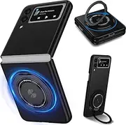 [RUNGOS] 360°Rotatable Magnetic Ring for Samsung Z Flip 4 Case for Magsafe with Stand & Ring Holder [Strong Magnetic] Slim Fit for Samsung Galaxy Z Flip 4 Case Phone Kickstand, Shockproof Magnetic Cover