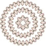uxcell 60 Pcs 3D Teardrop Rhinestones Diamond Nail Charm Crystal Pointback K9 Glass Rhinestones Crystal Gems for Jewelry Making, Craft, 8x12mm, Light Gold