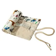 48Pcs Pencil Holes Portable Canvas Pencil Pen Roll Case Holder Bag Storage Pouch