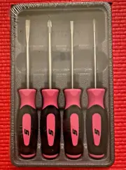 SNAP ON Tools USA NEW 4pc PINK Soft Grip Mini-Grip Screwdriver Set SGDX40BP