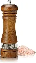 Pepper Grinder,Salt Grinder,Wooden Salt and Pepper Grinder,Manual Salt & Pepper Grinders with Acrylic Window,Vintage Oak Refillable Pepper Grinder Mill with Adjustable Coarseness (Oak vintage6)