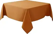 Biscaynebay Textured Fabric Christmas Square Tablecloths 70x70 Inch, Bronze Water Resistant Spill Proof Fabric Tablecloths for Kitchen, Dining, Wedding, Parties Machine Washable