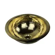 Nantucket Sinks RLB-OF Hammered Brass Undermount Bathroom Sink w/ Overflow