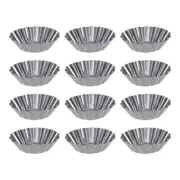 12 Pcs Egg Tart Mold Cupcake Pan Set Flower Pans Muffin Baking Cups Molder