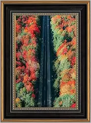 Space Art Deco, 8x12 Ornate Picture Frame Without Mat for 8x12 Photo,Shatter-Resistant Glass Sawtooth Hangers Wall Mount Display(Color Black/Ornate Gold)