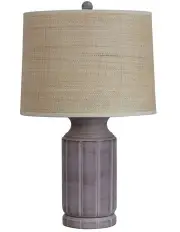 [Oriel Lighting] Stote Textured Table Lamp With Harp Shade in Brown