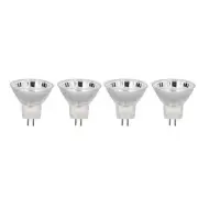 US (Warm White 3000K)4PCS MR11 12LED Light Bulb 2W 300LM Spot Light Bulb Double