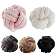 Plush Knot Ball Pillow for Home Decoration - Throw Pillow for Sofa, Car, and Office Decor Light Grey 20CM