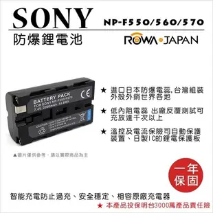 御彩數位@樂華 FOR Sony NP-F550 560 570相機電池 鋰電池 防爆 原廠充電器可充 保固一年
