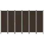 6 Panel Room Divider Brown 300x180 cm