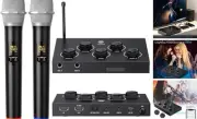 Portable Karaoke Microphone Mixer System Set, with Dual UHF Wireless Mic, HDMI