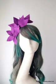 Purple Flower Headband Crown Fascinator Melbourne Cup Race Wedding Guest