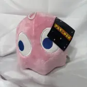 Ms. Pac-Man Pink Ghost Pinky BANDAI NAMCO Plush Toy Factory Medium 7"w/ Tag