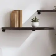 Wall Shelf Dark Brown 60x50x(2-4) cm Treated Solid Wood Oak