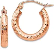 [JewelryWeb] 14k Yellow Gold Polished Light Weight Small Sparkle Cut Tube Hoop Earrings-Hoop Earring for Women in Choice of Styles