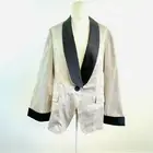 M A Dainty Size 14 Black & Taupe Tuxedo Jacket Australian Designer NWT