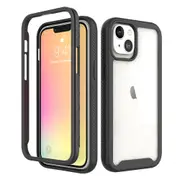 MCC Shockproof Bumper Case iPhone 14 Plus Clear Back Cover Apple 2022 [Black]