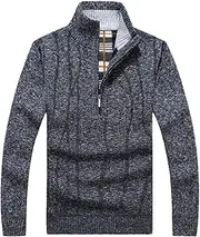 [GYXHPTD] Autumn Men's Casual Sweater Coat Pullovers Male Winter Slim Fit Stand Collar Sweatercoat Knitted Pullover
