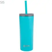 Oasis 600mL Double Wall Insulated Super Sipper Tumbler w/ Straw & Lid - Turquoise