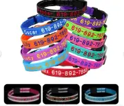 Custom Reflective Nylon Personalised Dog Collar Embroidered ID AU TOP SELLER!