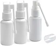UPSTORE 3PCS 1oz(30ml) Plastic Nasal Spray Bottle With 360 Degree Rotation Refillable Empty Throat Sprayer Pump Cleaning Container Travel Sized Sub Cosmetic Bottle (White)