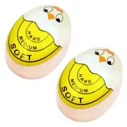 2Pcs Egg Timer Sensitive Hard and Soft Boiled Color Changing Indicator Tells When Eggs are Ready, Yellow