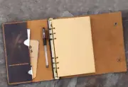 A5 loose leaf Writing note Notebook Retro Diary Notepad cow leather brown Q399