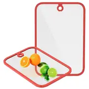 2Pcs Tempered Glass Cutting Board with Non-Slip Edges and Hanging Hole Dishwasher-Safe