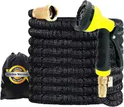 J&B XpandaHose 75ft Expandable Garden Hose with Holder - Heavy Duty Superior