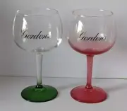 2 x Gordan's Gin Glas Brand New 1 X Pink And 1 X Green New Bar Gift