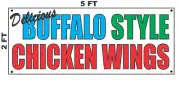 Delicious BUFFALO STYLE CHICKEN WINGS Banner Sign for Food Truck Bar Restaurant