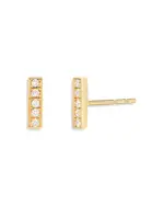 Zoe Lev 14K Yellow Gold Diamond Bar Stud Earrings